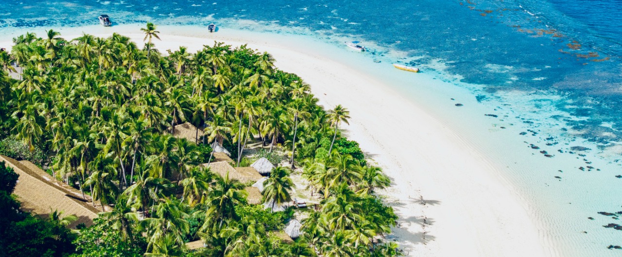 Matamanoa Resort Beach Aerial shot