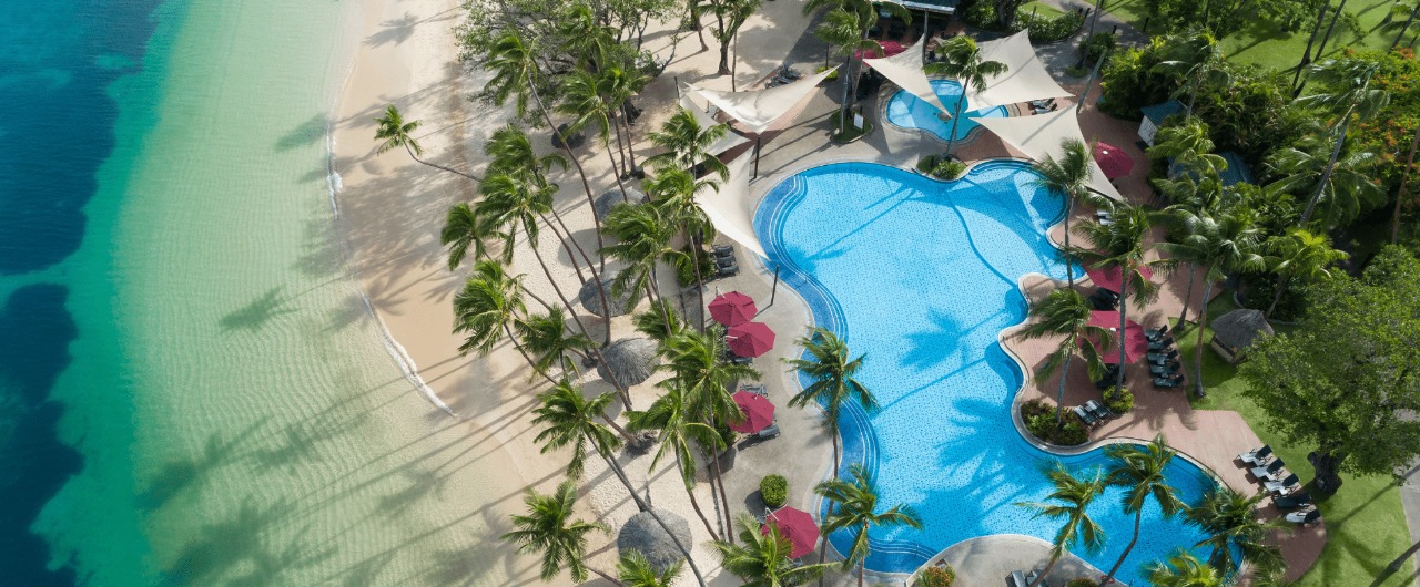 Shangri-La, Fiji Pool aerial shot