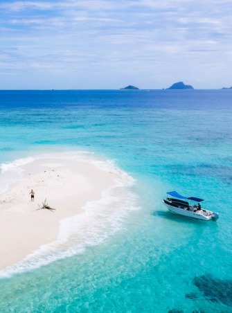 Private picnic on a sandbank 